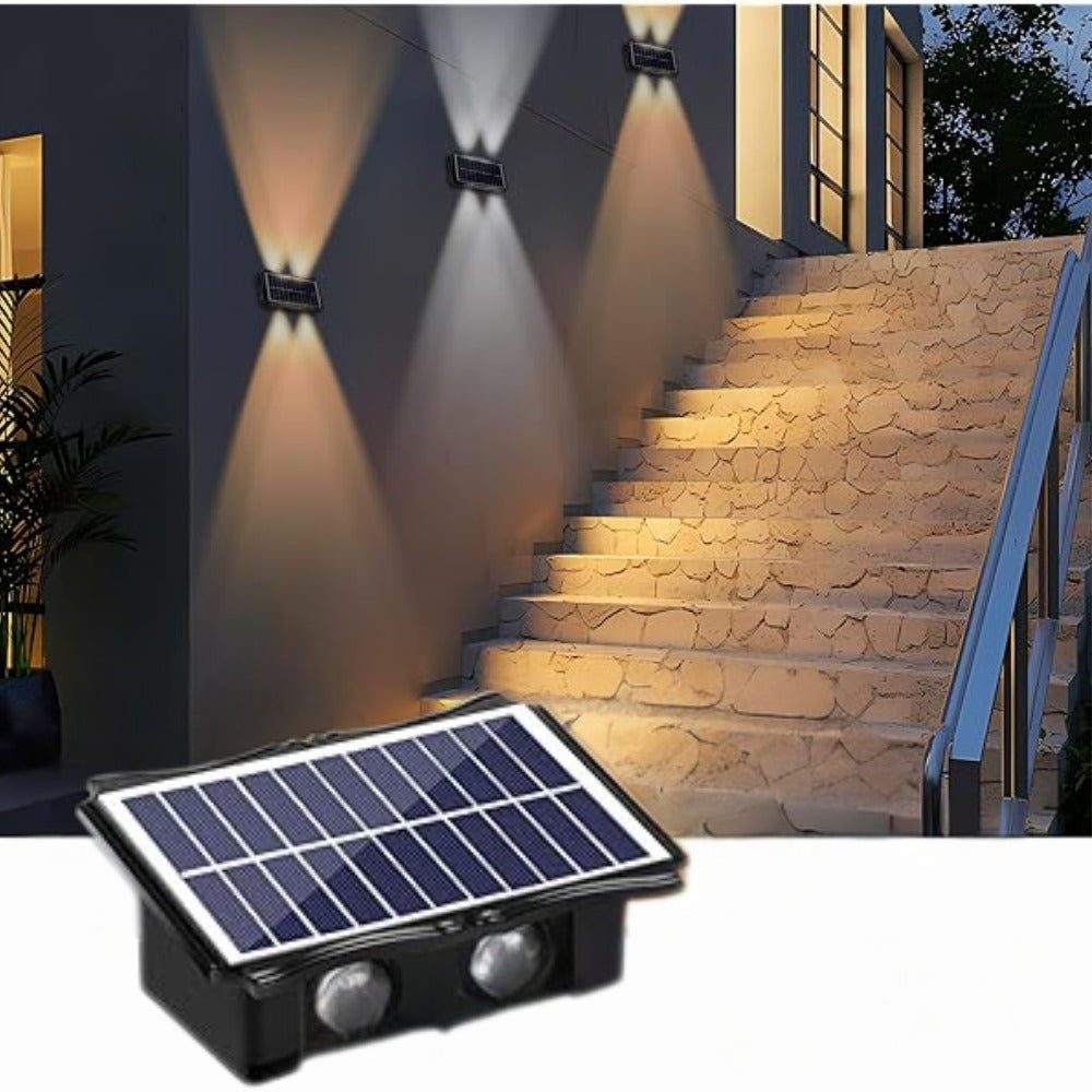 Lampara Exterior De Pared 4 Led Recargable